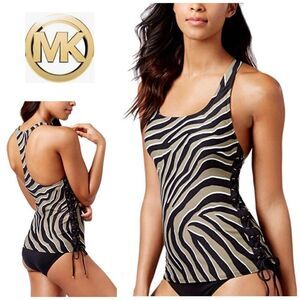 Michael Kors animal print tankini top. Small. NWT